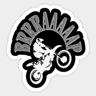 Brrraaaaap Dirtbike Motocross Design In White Sticker